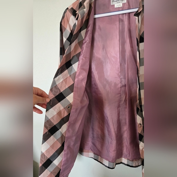 Simple Life Pink Plaid Raincoat Size Medium - Picture 7 of 7